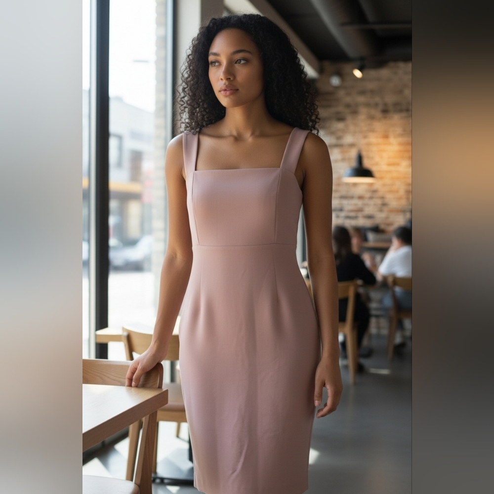 Soprano Elegant Pink Midi Dress